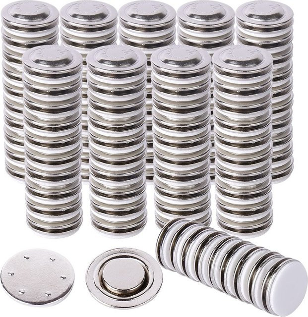100er-Pack Runde Magnetische Namensschildhalter aus Metall in Gold und Silber für Button-Badges und Abzeichen - Bild 1