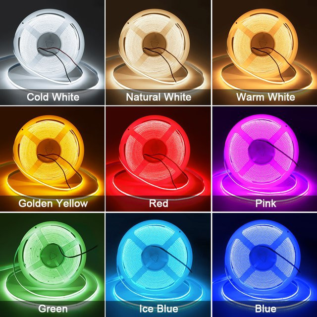 Asign COB LED Streifen Licht 24V selbstklebend für Dekorationsbeleuchtung in Warmweiß, Rot, Grün, Blau, Pink oder Gold - Bild 1