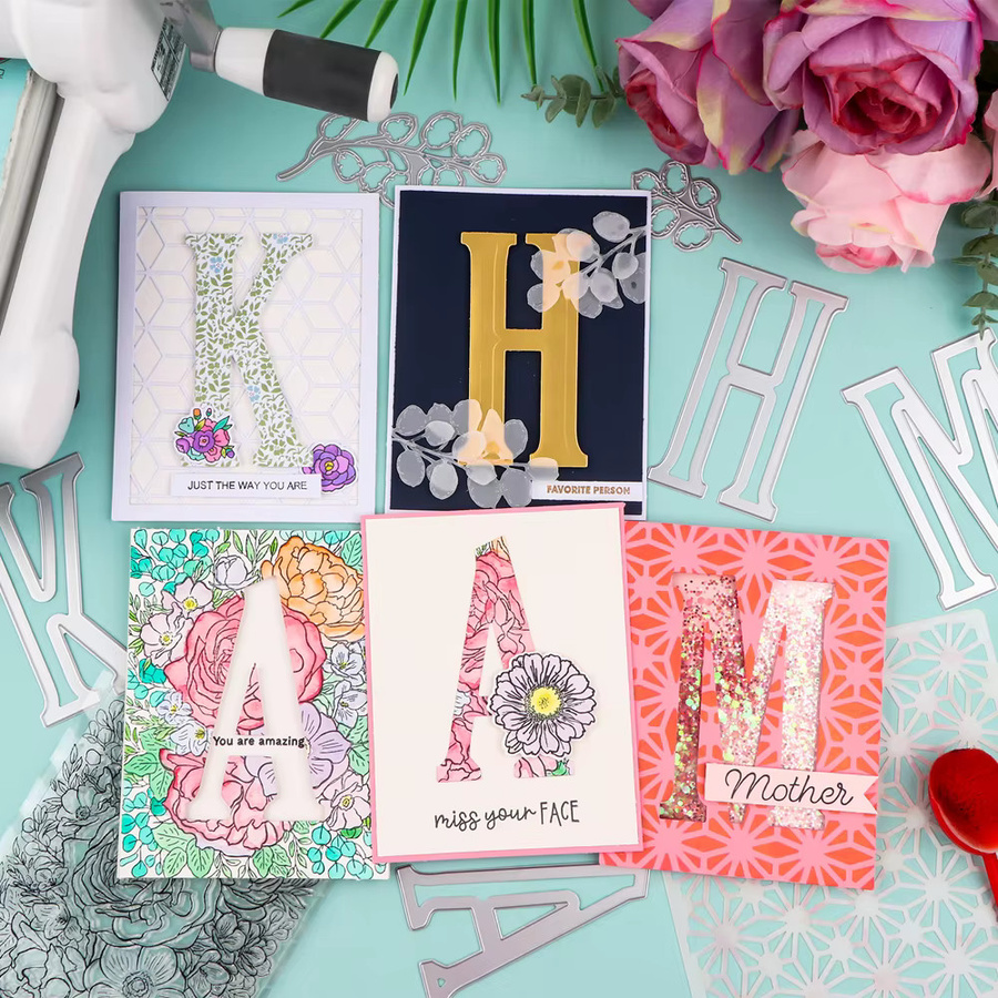 Metall Alphabet Set mit 26 Buchstaben für DIY Scrapbooking und Dekoration, Höhe: 10 cm - Bild 2