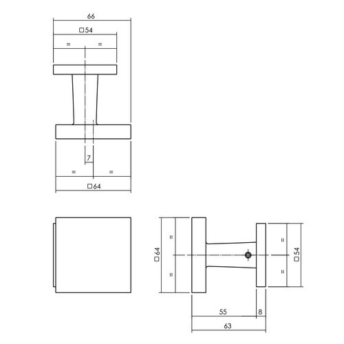 Intersteel Türknopf aus Edelstahl in Schwarz, B/B: 54 x 54 mm - Bild 2