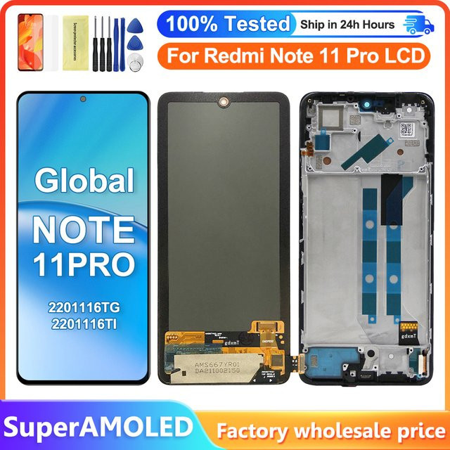 Xiaomi Redmi Note 11 Pro Super AMOLED LCD Display Touchscreen Digitalisierer in Schwarz (Globale Version) - Bild 1
