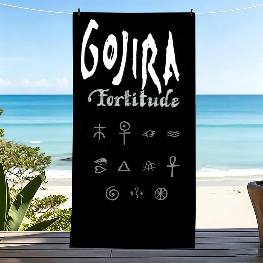 Gojira Roadrunner Records Mikrofaser Strandhandtuch, schnelltrocknend und sandfrei, schwarz, Breite: 60 cm, Höhe: 35 cm - Bild 3