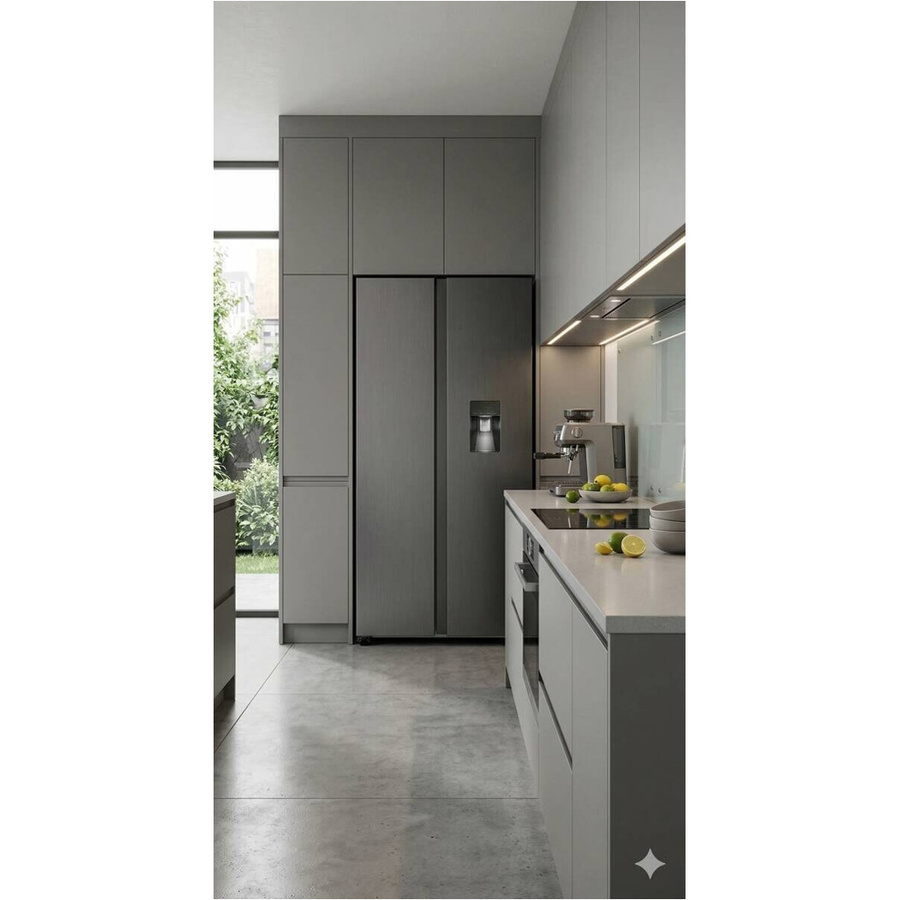 Pocoline Side-by-Side Kühl-Gefrierkombination SBS177-439EIXNFWDD in Anthrazit/Silber mit No-Frost und Edelstahl-Design, B/H/T: 91 x 177 x 59 cm - Bild 2