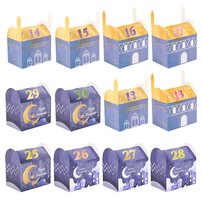 30 Stück Ramadan Countdown Candy Box Set mit Nummernaufklebern als Eid Mubarak Adventskalender und islamische Party-Dekoration in Multicolour - Bild 1