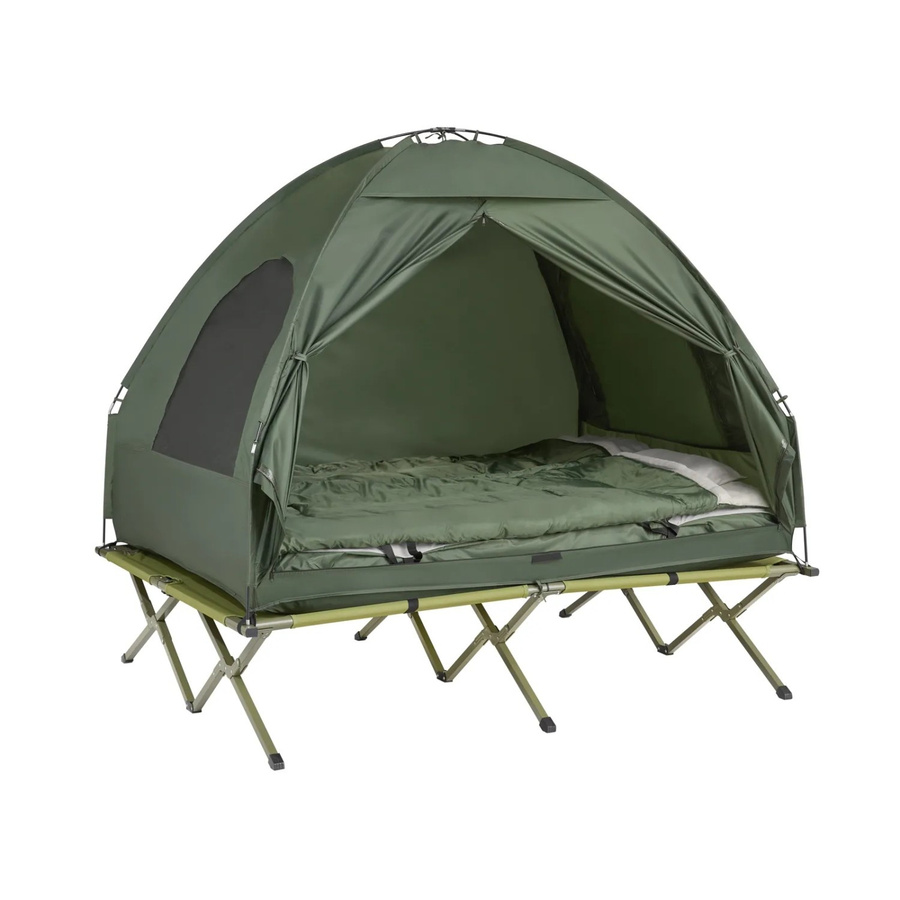 SoBuy 4in1-Campingzelt für 2 Personen mit Campingliege, Schlafsack und Luftmatratze in Grün (OGS32-L-GR) - Bild 2