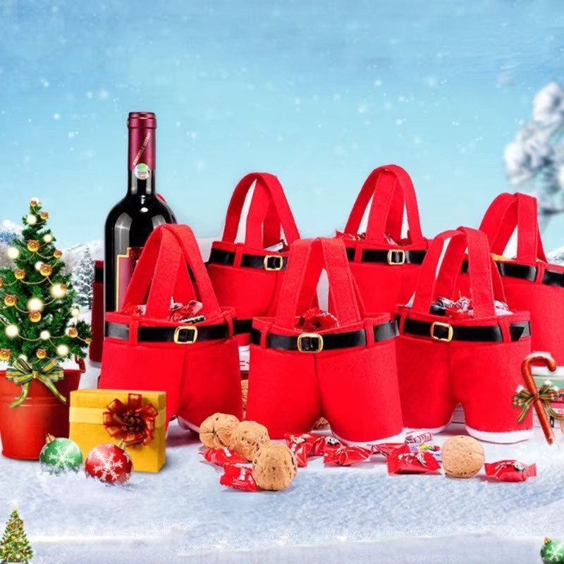 2er-Set Weihnachtsgeschenktüten in Rot zur Dekoration für Süßigkeiten und Geschenke - Bild 2