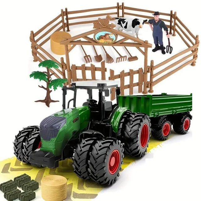 Großer Traktor Spielzeug, Bauernhof Spielzeug, Bauernhoftiere Set, ab 14 Jahre - Bild 1