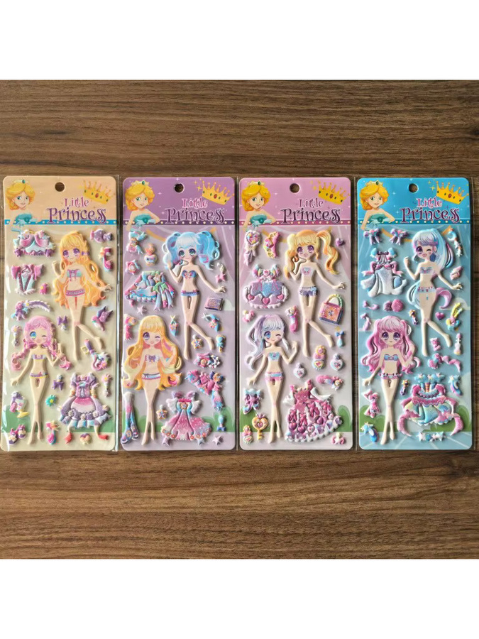 4 Blatt kleine Prinzessinnen-Aufkleber von YourLife Store in Multicolor für DIY-Bastelarbeiten und Dekoration - Bild 2