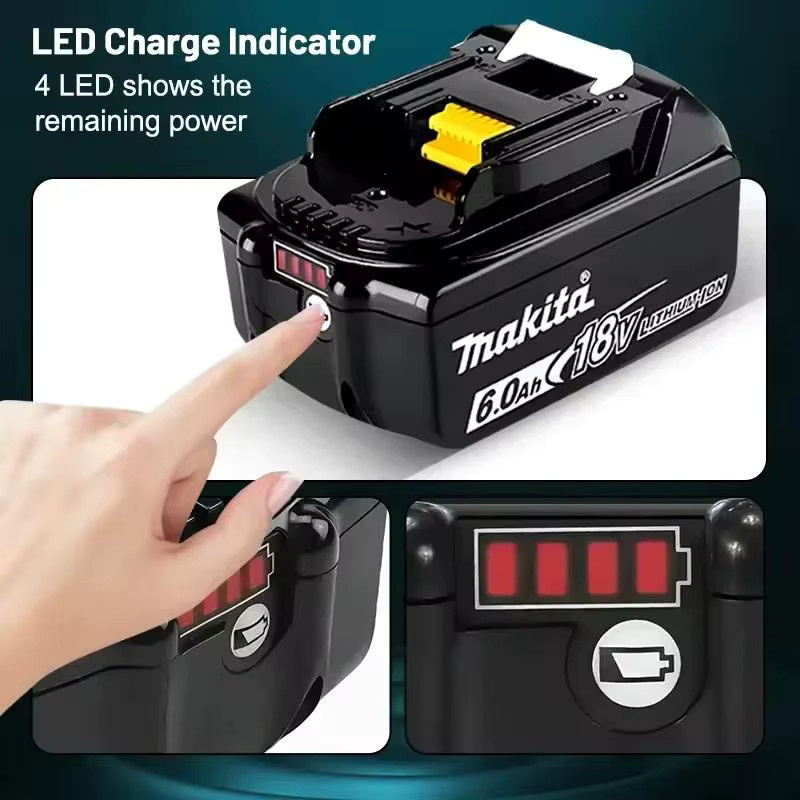 Makita Original 18V Lithium-Ionen Akku 6,0Ah (6000mAh) Schwarz BL1860 BL1860B BL1850 - Bild 5