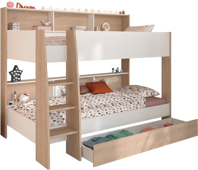 Parisot Etagenbett Shelter 12 mit Bettschubkasten in Jackson-Eiche und Weiß, B/T/H: 132 x 208 x 165 cm - Bild 2