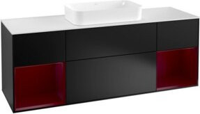 V&B Waschtischunterschrank Finion mit Wandbeleuchtung, Blau lackiert, Breite: 160 cm, Tiefe: 50,1 cm, Höhe: 50,1 cm - Bild 1