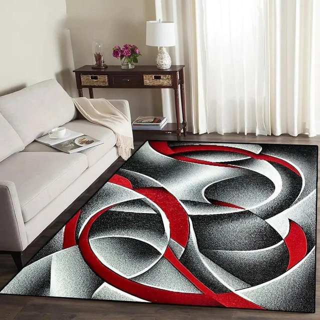 SywEight Nordischer Teppich mit abstraktem Design, rutschfest und waschbar, mehrfarbig, B/T: 120 x 160 cm - Bild 1