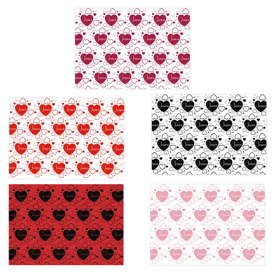 joy-enlife Geschenkpapier mit Herzmuster für Valentinstag und Hochzeiten in Rosa, Schwarz und Rot - Bild 3