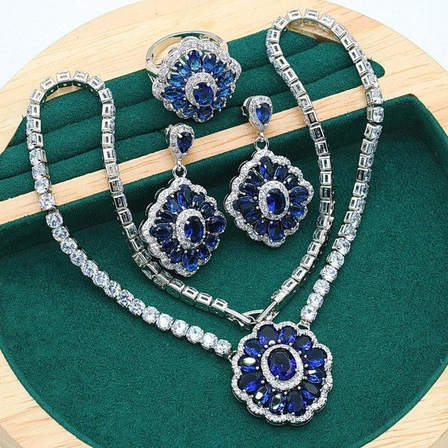 YIRAN Schmuckset, Kupfer, Silber, Diamant, Zirkonia, Damen - Bild 1