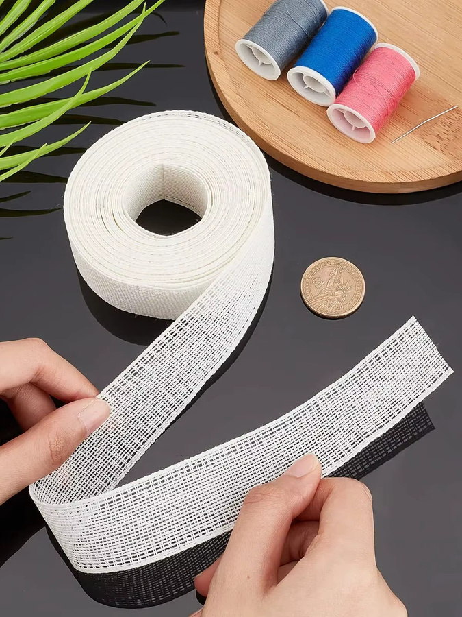 Weißes Fischgräten-Saumband aus Polyester für Chiffonstoffe und DIY-Projekte - Bild 7