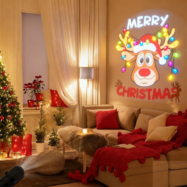 TLEDMP USB-Weihnachtsprojektor Rotierendes Nachtlicht für Schlafzimmer und Dekoration - Bild 1