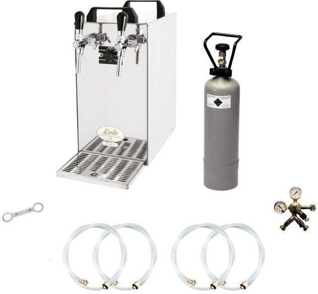 Kontakt 40 2-leitiges Bierfass-Ausschanksystem mit Green Line Trockenkühler in Silber aus Edelstahl, 50 l/h - Bild 1
