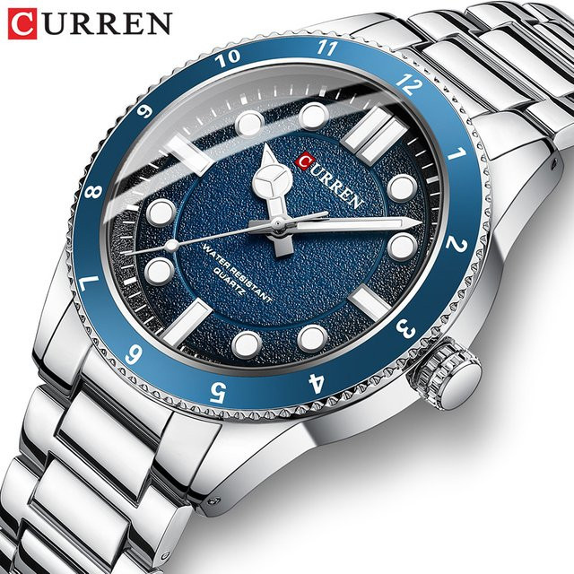 CURREN Armbanduhr Quarz, Edelstahl, Silber, Herren - Bild 1