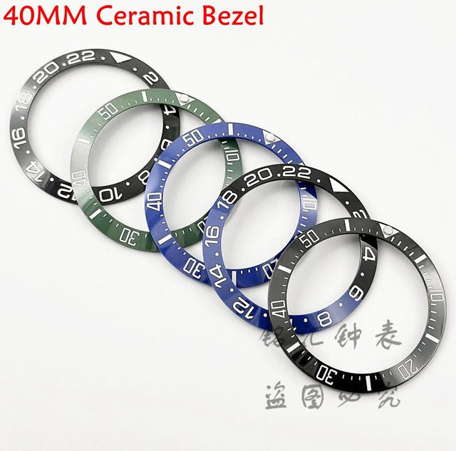 LIYAN Uhrenlünette Keramik, Schwarz, 40 mm, Unisex - Bild 1