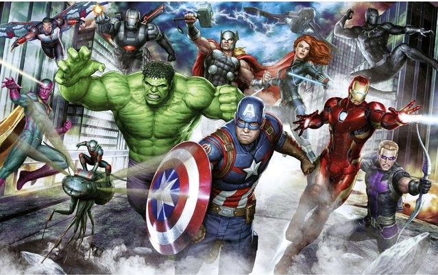 Komar Vlies Fototapete Marvel Avengers Assemble in Bunt - Bild 1