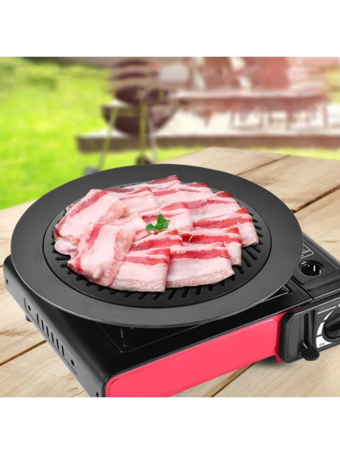 KOSUN Koreanische Grillpfanne aus Aluminium, rund, antihaftbeschichtet, Schwarz - Bild 6