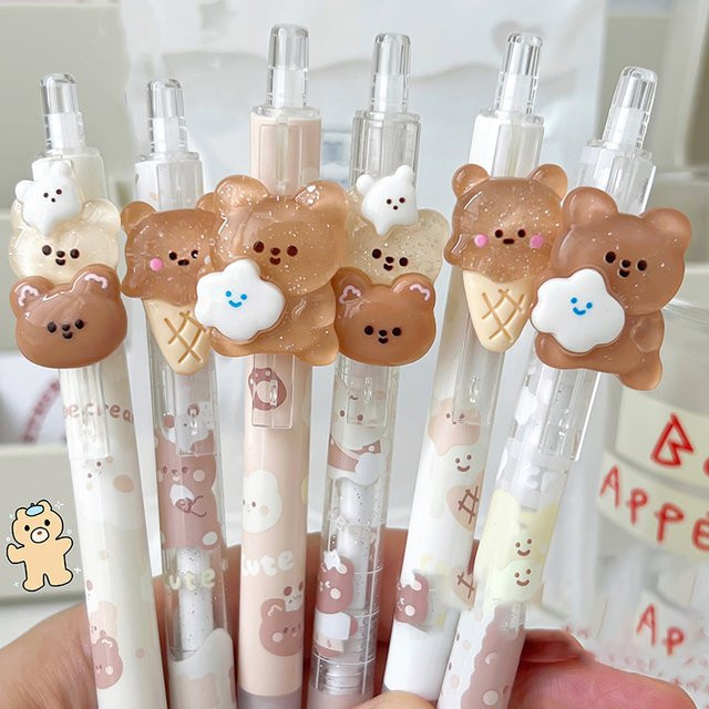Kawaii Bären Druckbleistift 0,5mm mit Cartoon-Design für Kinder und Bürobedarf in Weiß und Multicolour - Bild 1