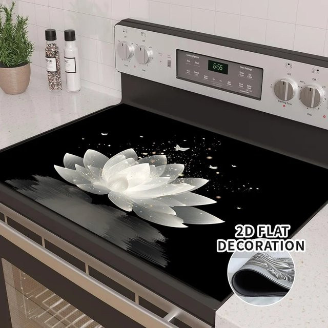 Lotus Butterfly Herdplattenabdeckung, hitzebeständige und rutschfeste Schutzmatte für Induktionskochfelder, 2D-Flachabdeckung - Bild 1