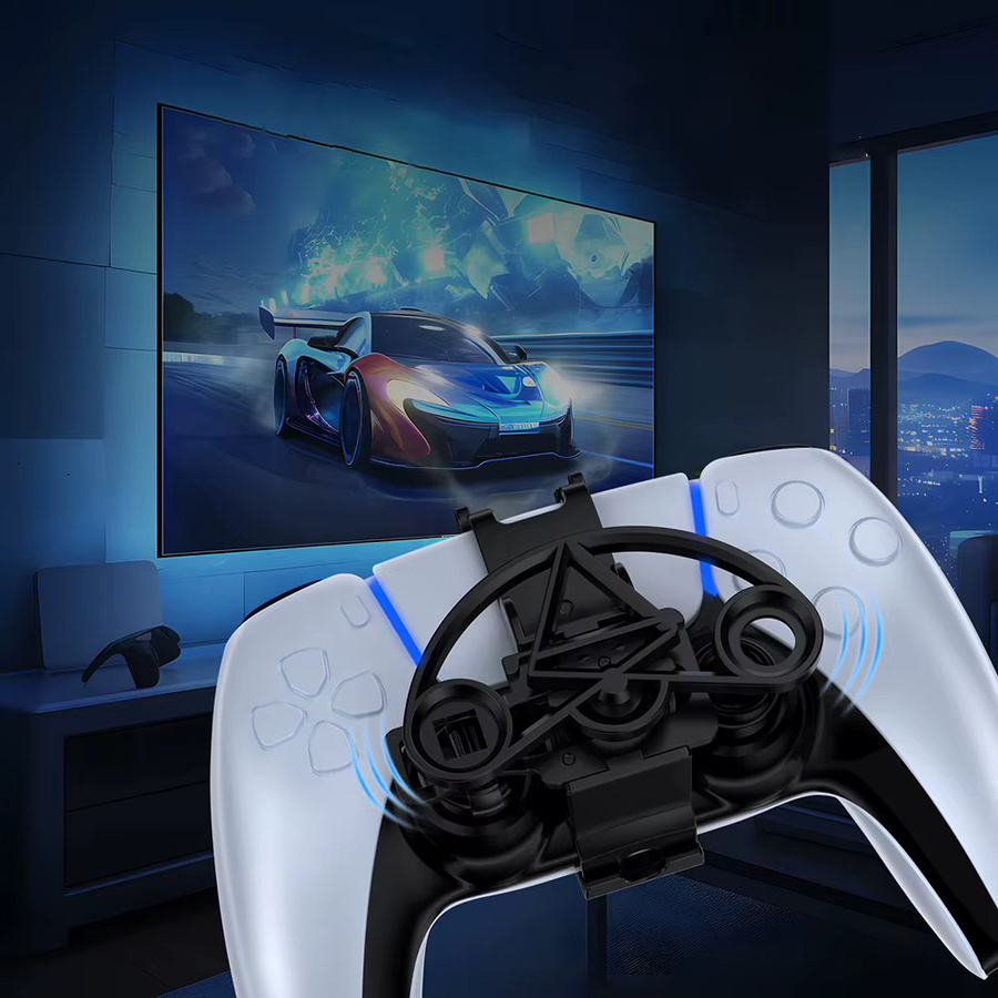 Mini-Rennrad für Sony PS5 Controller in Schwarz als 3D-Druck Zubehör für Rennspiele - Bild 2