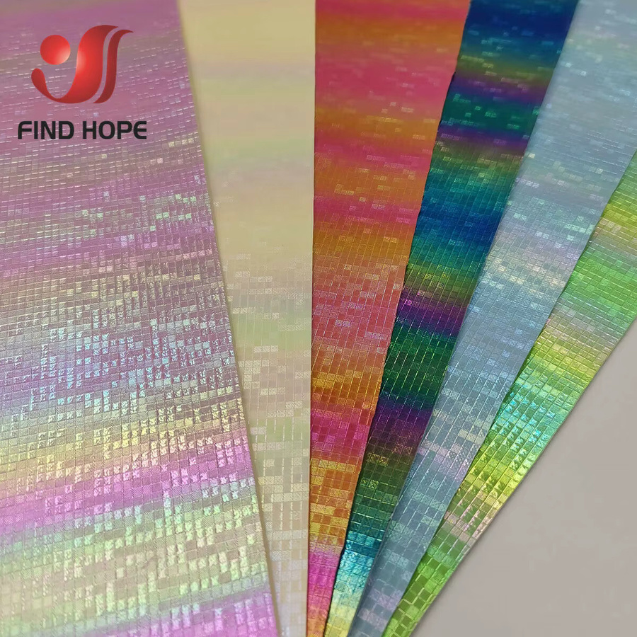 MOSAIC Laser PU-Lederstoff mit Farbverlauf in Pink und Multicolour, wasserdichtes Kunstleder für DIY-Projekte wie Basteltaschen und Schleifen - Bild 2
