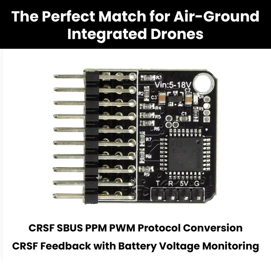 diymore 8-Kanal-Signalwandler PWM-Konvertierungsmodul in Schwarz für FPV-Drohnen mit automatischer Protokollkonvertierung und Echtzeit-Übertragung ohne Verzögerung - Bild 3
