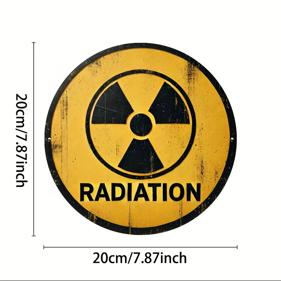 Rundes Aluminium-Wandschild Radiation von EAS in Gelb, Durchmesser: 20,3 cm - Bild 2