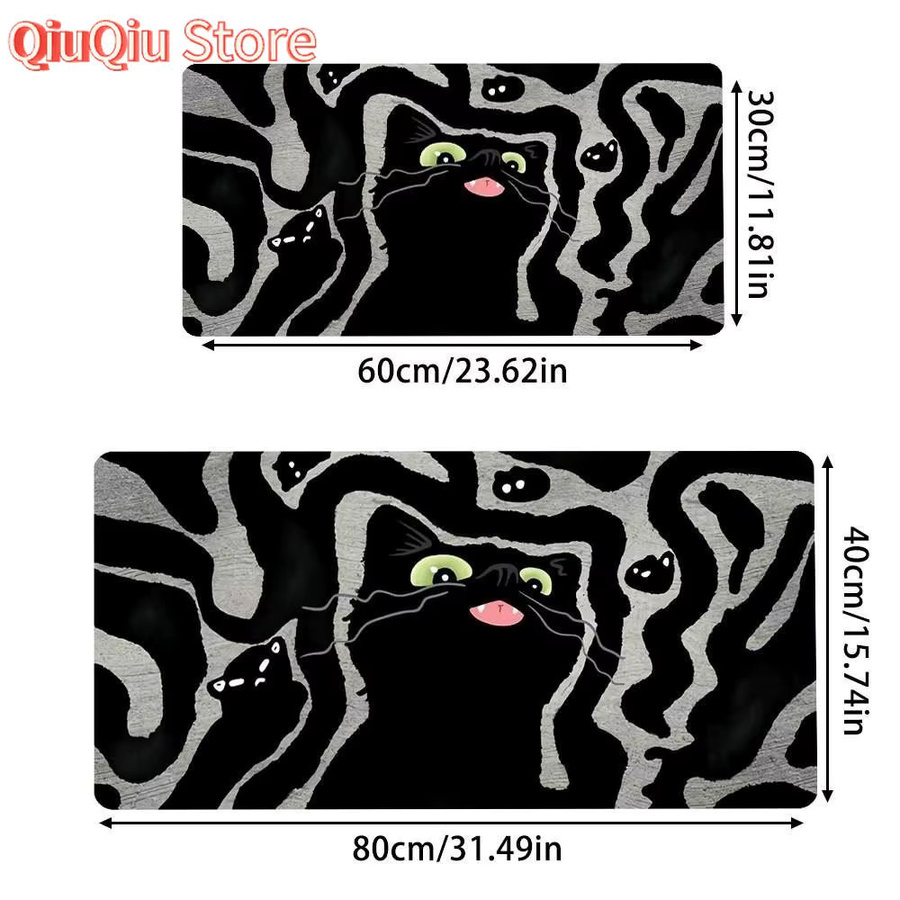 Potdemiel Mauspad Mode Katze in Schwarz, rutschfeste Schreibtischmatte für Computer und Tastatur - Bild 3
