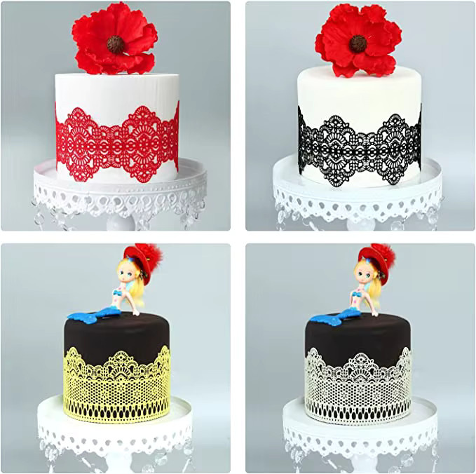 Silikon Backmatte mit Blumenmuster in Lila für Fondant und Cupcake-Dekoration, B/T: 38,4 x 28,5 cm - Bild 2