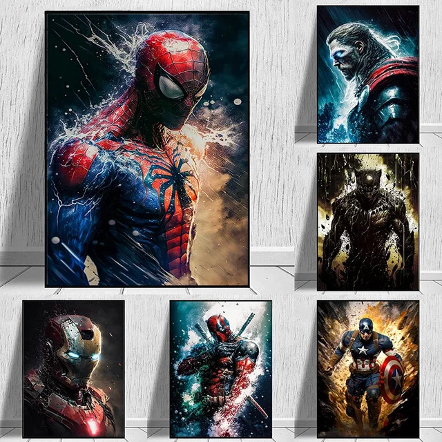 Marvel The Avengers 5D-Diamantgemälde mit Spiderman, Iron Man, Hulk und Captain America in Multicolor, Wanddekoration als Kreuzstich-Mosaik, B/H: 20 x 30 cm - Bild 1