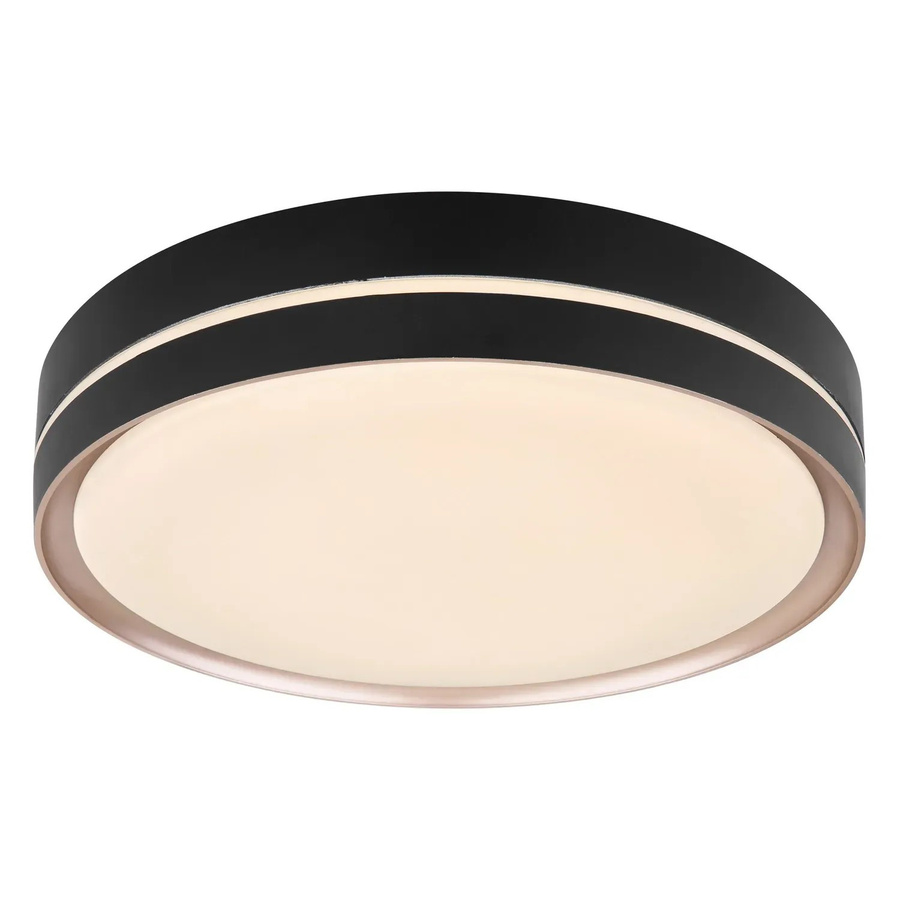 Globo LED-Deckenleuchte Manni Schwarz mit bronzefarbenem Metallring, dimmbar und mit Fernbedienung, Durchmesser: 38,5 cm - Bild 2