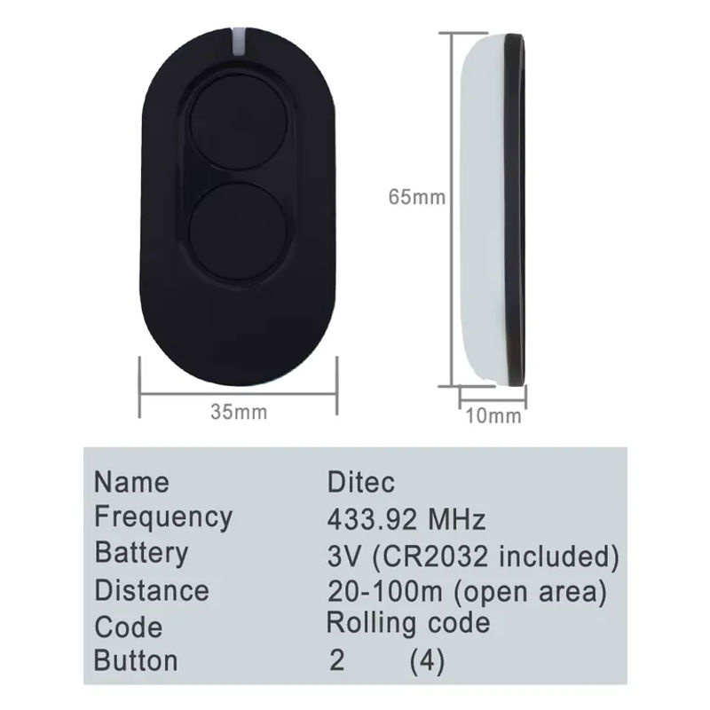 Scimagic-RC Garagentor-Fernbedienung Rolling-Code-Sender 433,92 MHz für ZEN2 ZEN4 ZEN2W ZEN4W GOL4 BIXLS2 BIXLP2 BIXLG4 - Bild 3