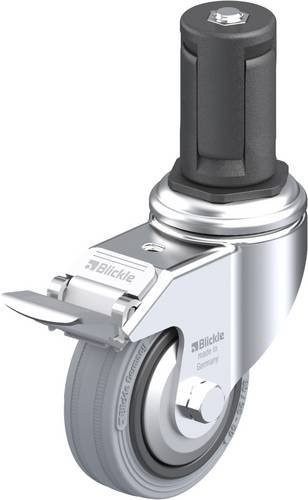 Blickle Lenkrolle LKRA-VPA 80G-11-FI-FA-ER15 mit Feststeller, Rad-Durchmesser: 80 mm, Tragfähigkeit: 80 kg, Farbe: Grau/Schwarz - Bild 1