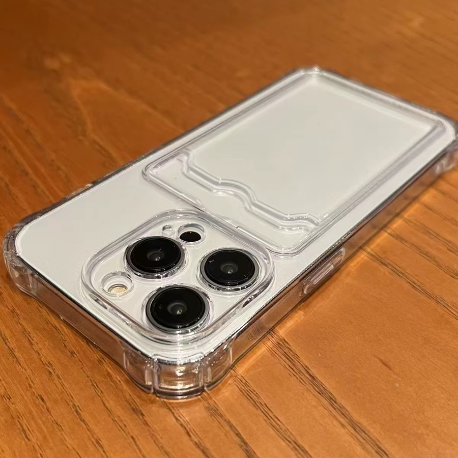 Transparente Kartenhülle für Apple iPhone 17 16 15 14 13 12 11 Pro Max Mini XS X XR 7 8 16 Plus 17e 16e Stoßfeste Schutzhülle - Bild 4