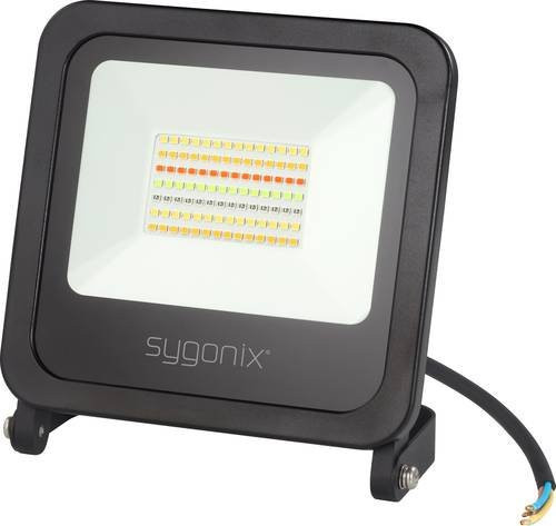Sygonix SY-4782322 LED-Außenstrahler WiFi Floodlight in Schwarz, 45W, dimmbar mit RGB, Neutralweiß und Warmweiß, modern und quadratisch für Garten und Terrasse - Bild 1