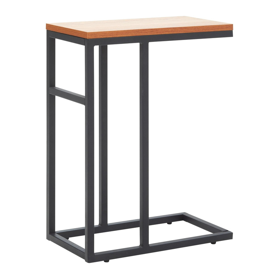 Bessagi Home Beistelltisch Giorgia in Eichefarbe und Schwarz aus MDF und Metall - Bild 2