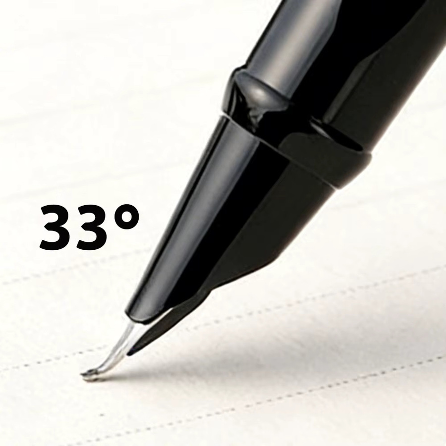 K-MIME Metall-Kalligrafie-Füllfederhalter in Schwarz mit gebogener 0,7 mm Spitze und Tintenabsorber für künstlerische Kursivschriften - Bild 3