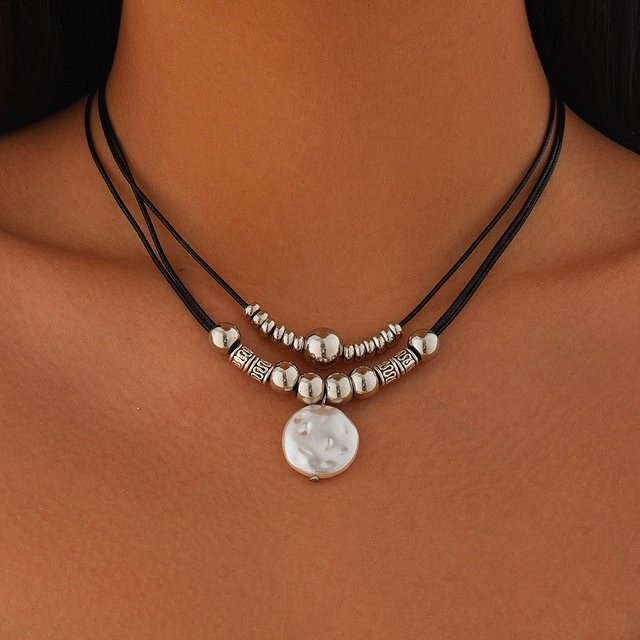KunJoe Halskette, Lederseil, Perlen-Choker, Damen - Bild 1