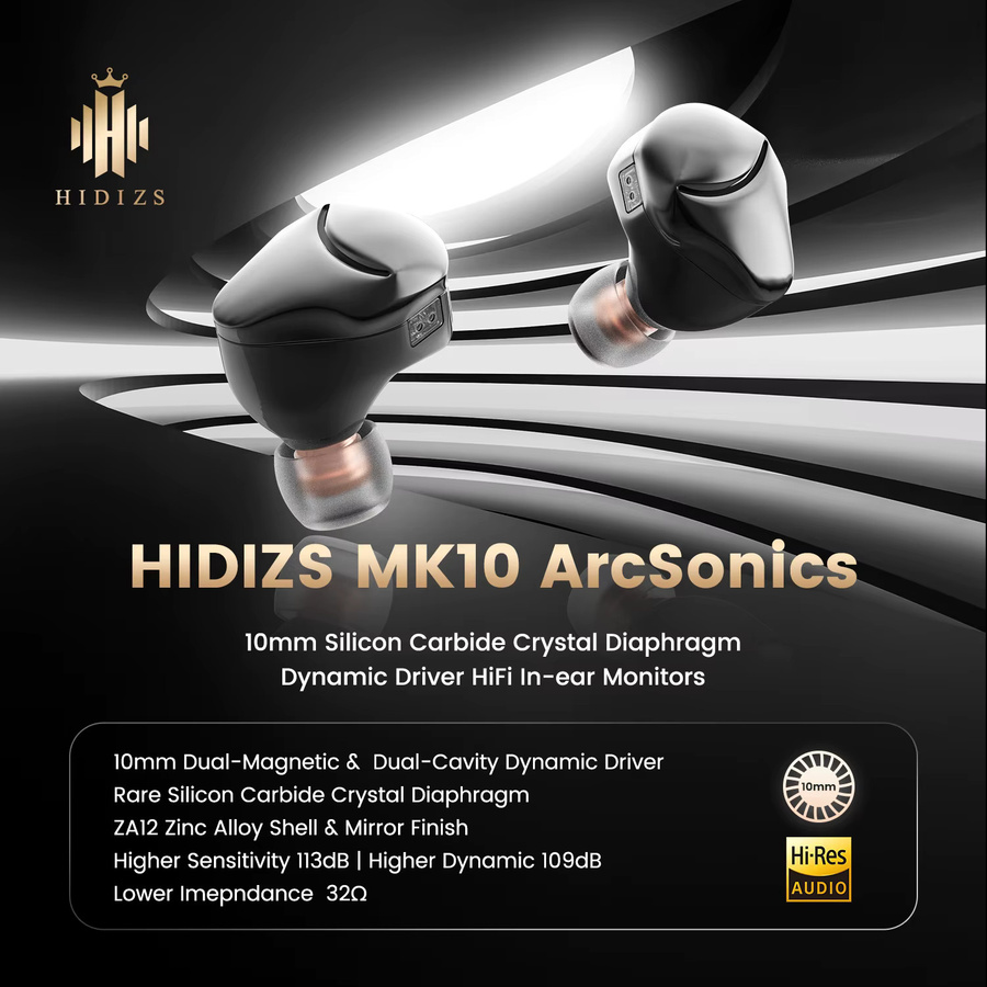 HIDIZS MK10 Pure Magnesium Diaphragm HiFi In-Ear-Monitore IEM mit 3,5 mm Jack in Silber - Bild 3