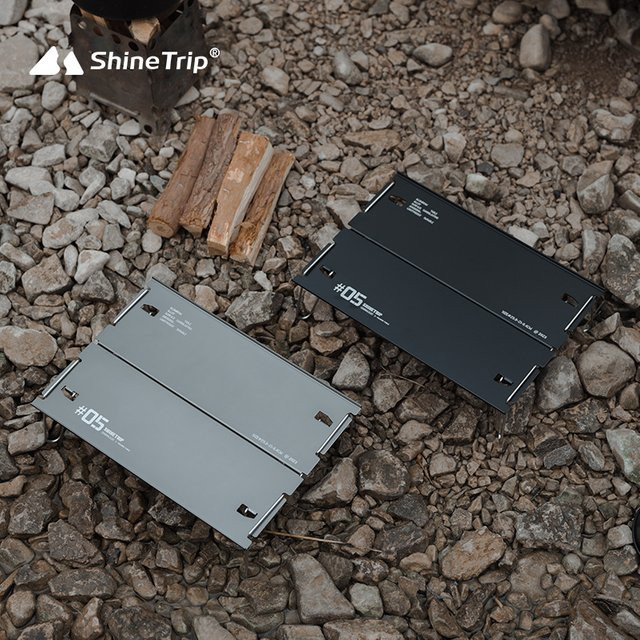ShineTrip Leichter Outdoor-Klapptisch aus Aluminiumlegierung in Grau, Tragbarer Zweiteiliger Teetisch und Grill-Couchtisch - Bild 1