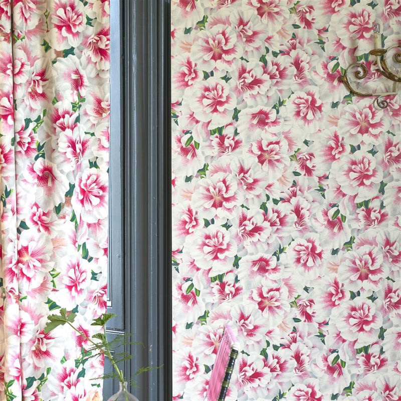 John Derian Tapete Variegated Azalea in Pink und Multicolour mit floralem Botanical-Design aus Vlies - Bild 2