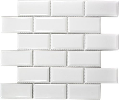HuH Mosaikfliese Metro aus Keramik in Weiss als Wandbelag oder Bodenbelag, B/L: 29,1 x 29,55 cm - Bild 1