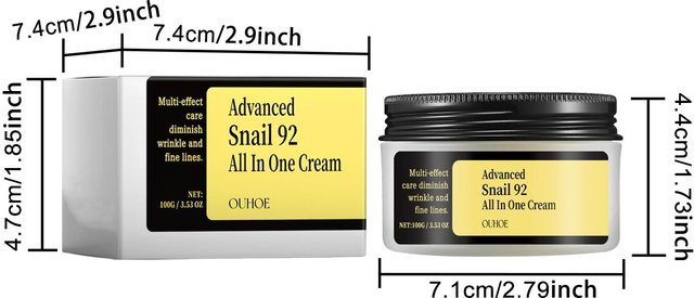 OUHOE Schnecken 92 Gesichtscreme, Schneckensekret-Filtrat, Normale Haut - Bild 1