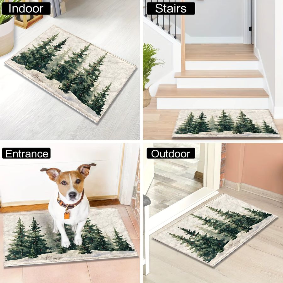 VIKAMA Weihnachtsbaum Badezimmerteppich rutschfeste und saugfähige Fußmatte für Schlafzimmer und Heimdekoration - Bild 3