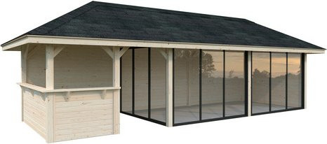 PALMAKO Pavillon Bianca Set 219 Slide aus Fichtenholz in Grau, B/H/T: 876 x 319 x 300 cm - Bild 1