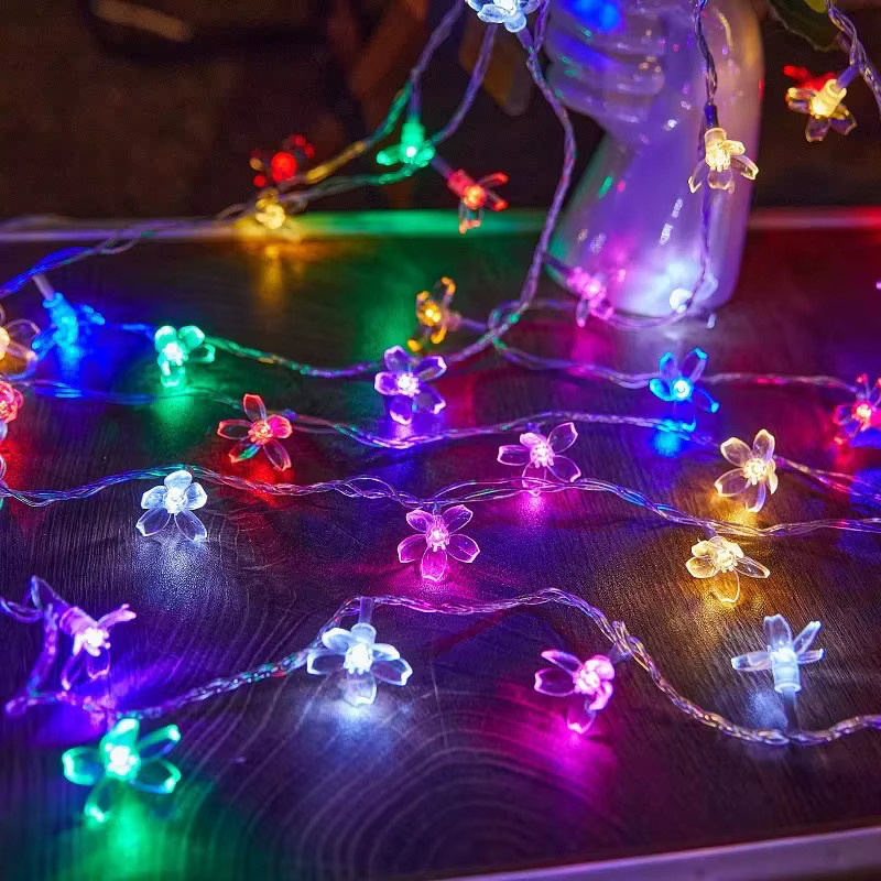 Solar Kirschblüte Lichterkette mit 100 LEDs, RGB Outdoor Fairy Lights, IP65 Wasserdicht, 12m Länge - Bild 2